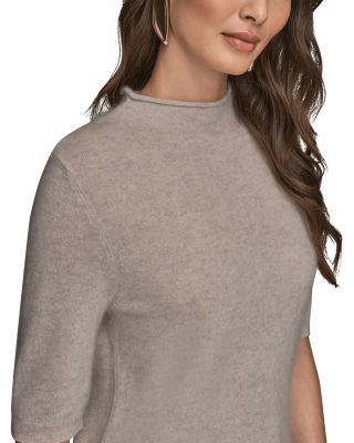 Wool Cashmere Mock Neck Sweater