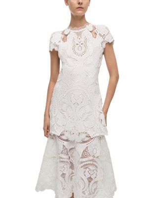 Laura Guipure Lace Cap Sleeve Midi Dress