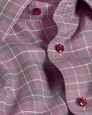 Trim Fit Twill Glen Check Dress Shirt