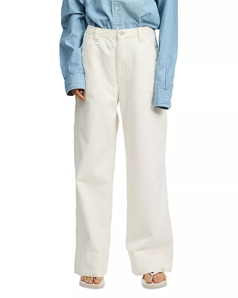 Denimist Payden Relaxed Carpenter Jeans in Vintage Cream White
