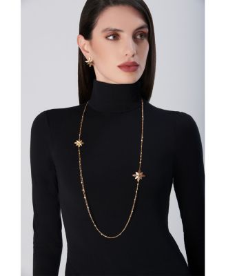 18K Rose Gold Ghirlanda Flower Layered Sautoir Necklace, 37.7"