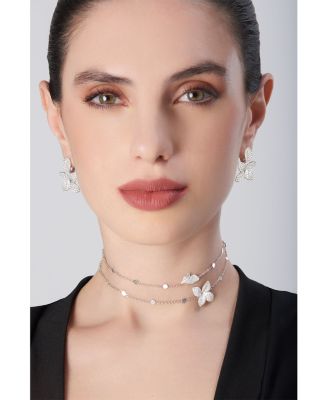 18K White Gold Giardini Segreti Diamond Pav&eacute; Cluster Flower Statement Earrings