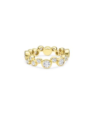 18K Yellow Gold Fizz Diamond Bubble Stack Ring