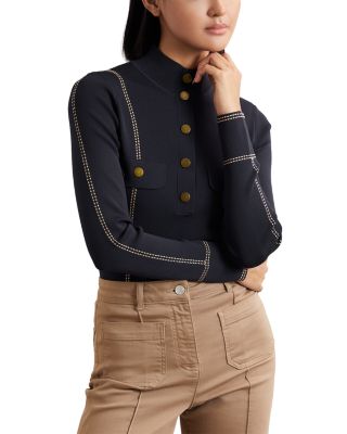 Eva Contrast Stitch Knit Top