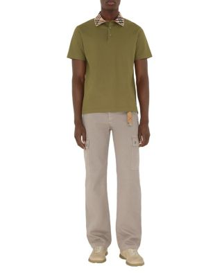  Check Collar Cotton Polo Shirt