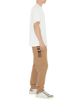  Check Panel Cotton Blend Jogging Pants