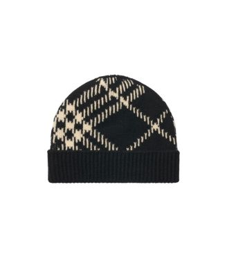 Check Cashmere Blend Beanie