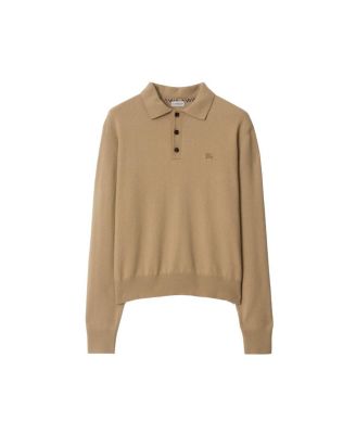 Long-Sleeve Cashmere Blend Polo Shirt