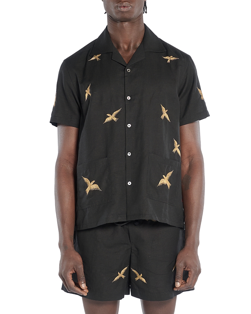 Baziszt Columbus Embroidered Button Front Camp Shirt