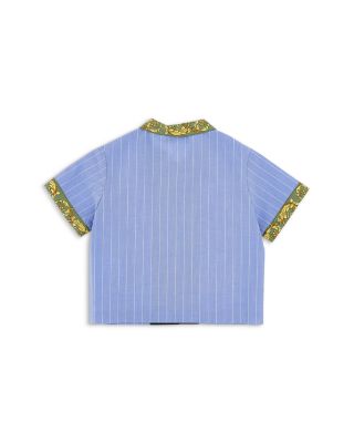 Boys' Cotton Pinstriped Poplin Shirt - Baby, Little Kid
