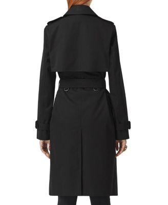  Long Check Lapel Gabardine Trench Coat
