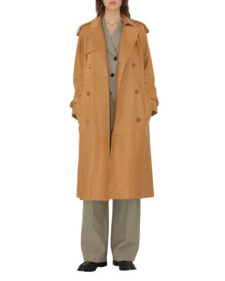 Long Leather Castleford Trench Coat