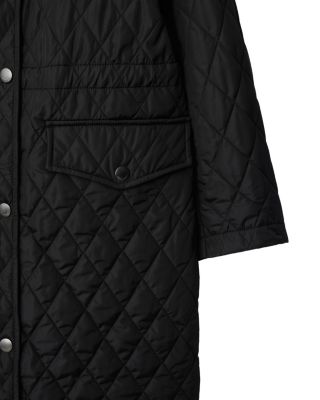 Quilted Nylon Hooded Coat