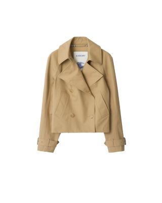 Cropped Cotton Trench Jacket