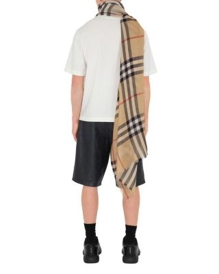  Reversible Check Wool Silk Scarf