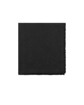  Wide Check Wool Silk Scarf