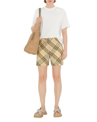 Check Linen Shorts