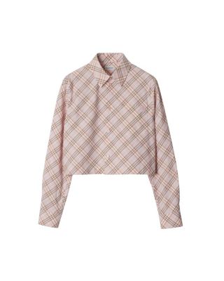 Cropped Check Cotton Shirt