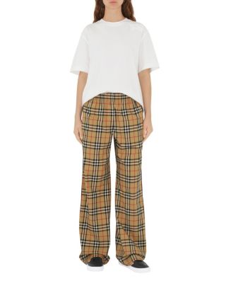 Check Cotton Trousers