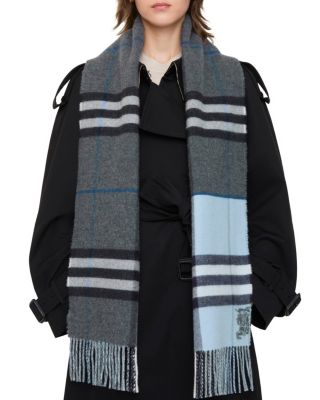  Contrast Check Cashmere Scarf
