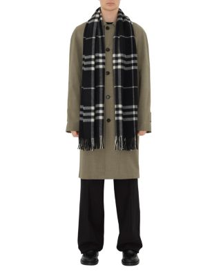 Wide Check Cashmere Scarf