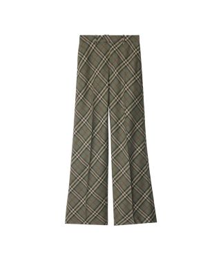 Check Wool Tailored Trousers