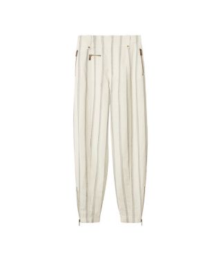 Striped Silk Blend Tailored Trousers