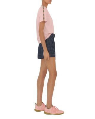 Check Trim Cotton T-shirt