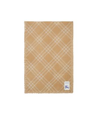  Wide Check Wool Silk Scarf