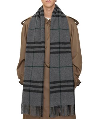 Wide Check Cashmere Scarf