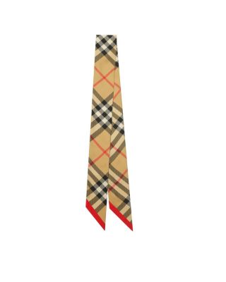 Skinny Check Silk Scarf