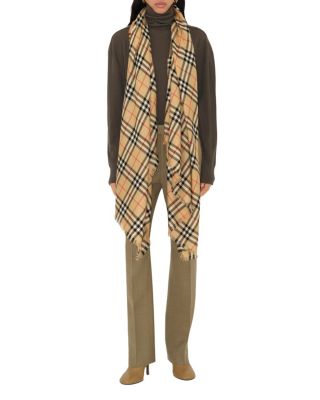 Check Cashmere Silk Scarf