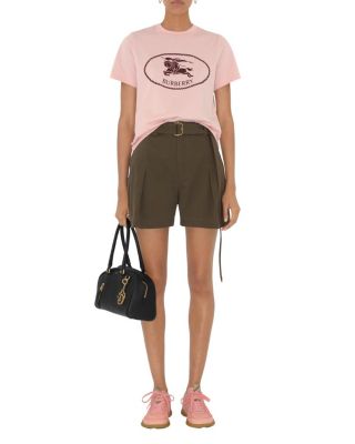 Gabardine Belted Shorts