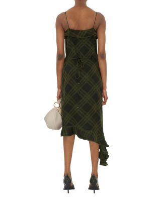 Check Silk Wrap Dress
