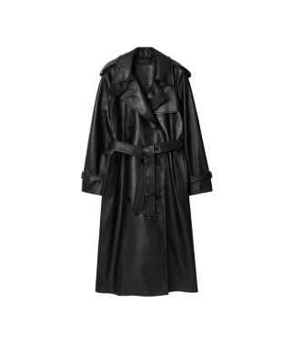 Long Leather Castleford Trench Coat