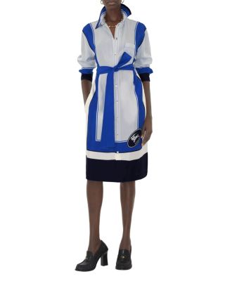 Knight Stamp Box Silk Shirt Dress