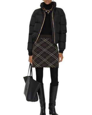 Check Wool Cashmere Skirt