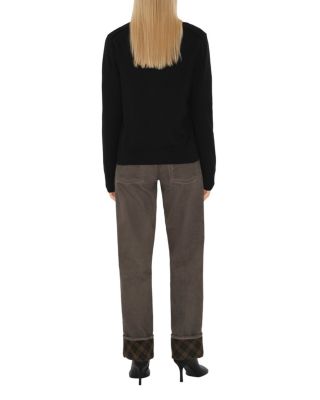  Check Label Wool Cardigan