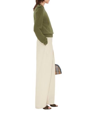  Check Epaulette Wool Cashmere Blend Sweater