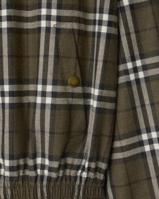 Check Bonded Wool Harrington Jacket