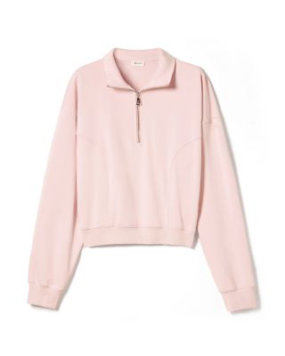 LILYSILK SILKERRY Oversized Heirloom '89 Stand Collar Half-Zip