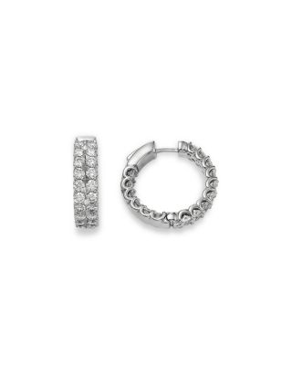 Diamond Inside Out Hoop Earrings in 14K White Gold, 5.0 tcw