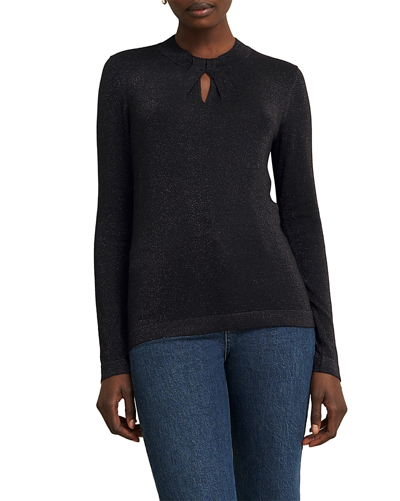 Hobbs London Effie Sparkle Crewneck Sweater In Black