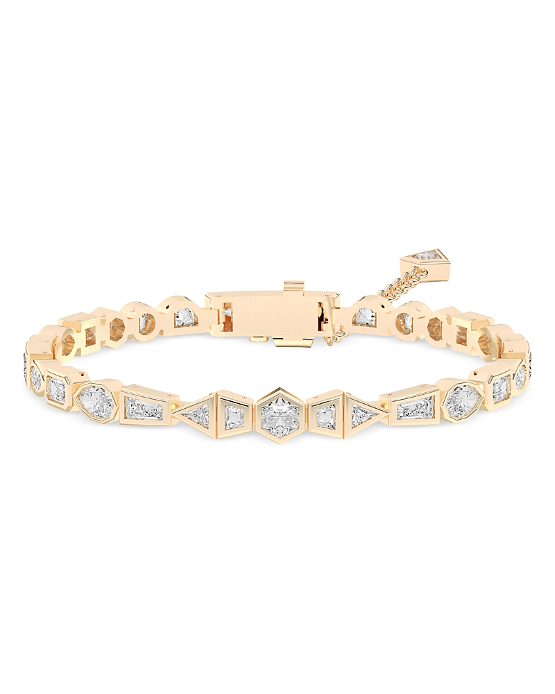 Shahla Karimi From The Luxe Collection Certified Lab Grown Diamond Mixed Cut Azadi Tennis Bracelet In 14k Yellow G In Gold