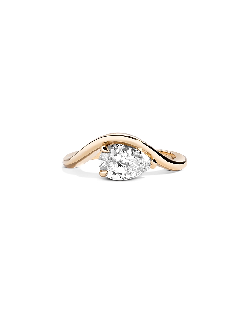 Shahla Karimi From The Luxe Collection Certified Lab Grown Diamond East West Pear Eye Ring In 14k Yellow Gold, 1.5