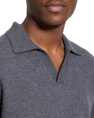Open Collar Merino Wool Polo Sweater