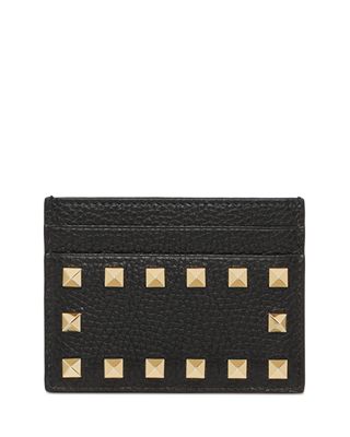 Minaudiere Rockstud Leather Card Holder