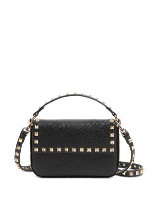 Rockstud Pebbled Leather Shoulder Bag 