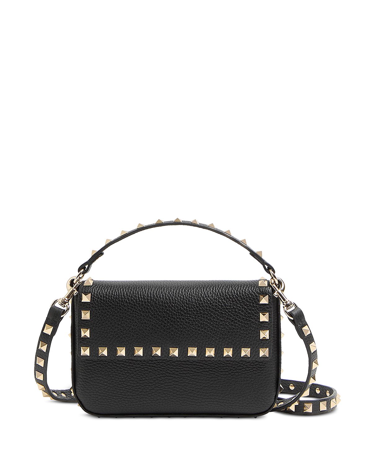 Valentino Rockstud Pebbled Leather Shoulder Bag