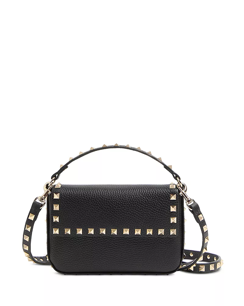Valentino Rockstud Pebbled Leather Shoulder Bag